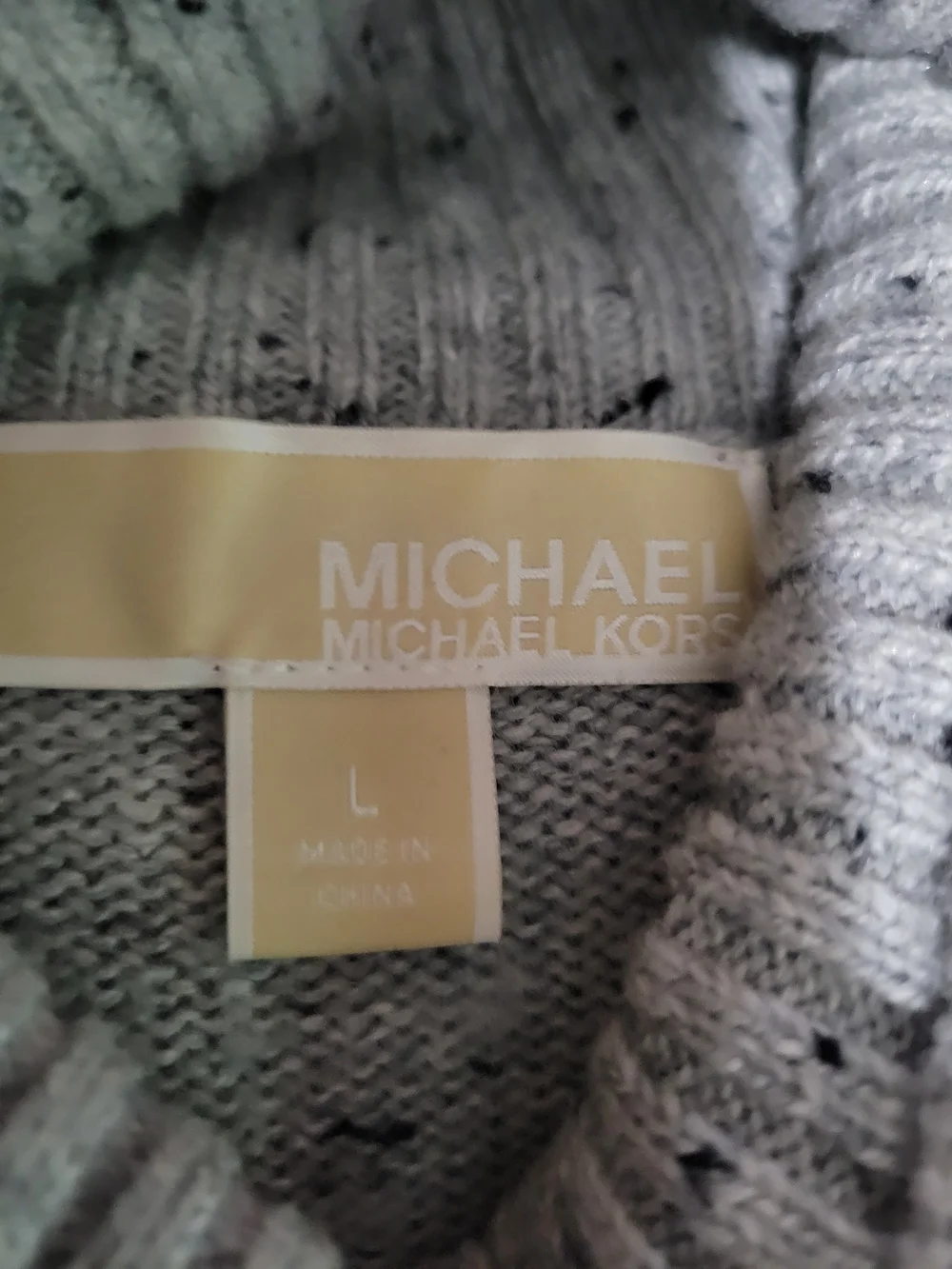 Michael Kors Speckled Light Gray Turtleneck Sweater